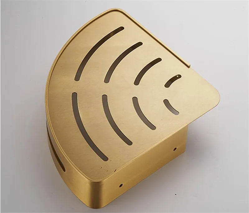 Corner Shelf Wall Mounted Bathroom Shelf Brushed Gold Aluminum Bath Shower Shelf Bath Shampoo Holder Corner shelf