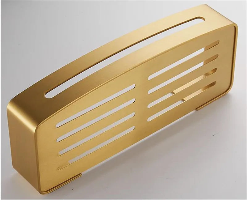 Corner Shelf Wall Mounted Bathroom Shelf Brushed Gold Aluminum Bath Shower Shelf Bath Shampoo Holder Corner shelf