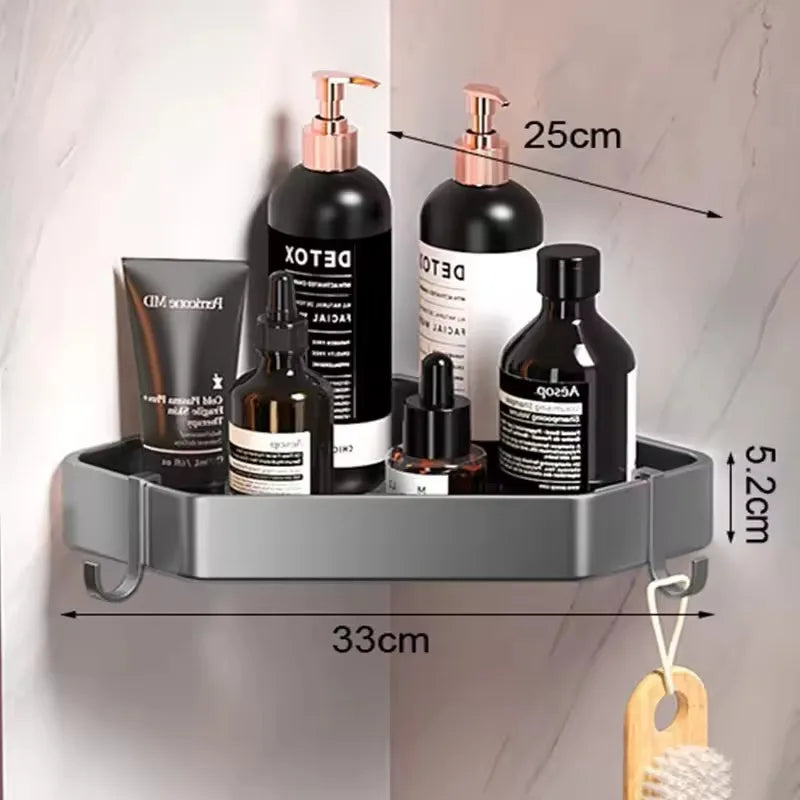 Shelves Stainless Steel Bathroom Corner Shelf No Drill Triangle Storage Rack for Kitchen Bathroom Organizer Bathroom Accessories