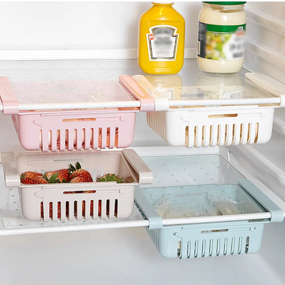 Kitchen Hanging Organizer Refrigerator Egg Fruit Storage Box Drawer Baskets Kitchen Accessories Fridge Organizer Shelf