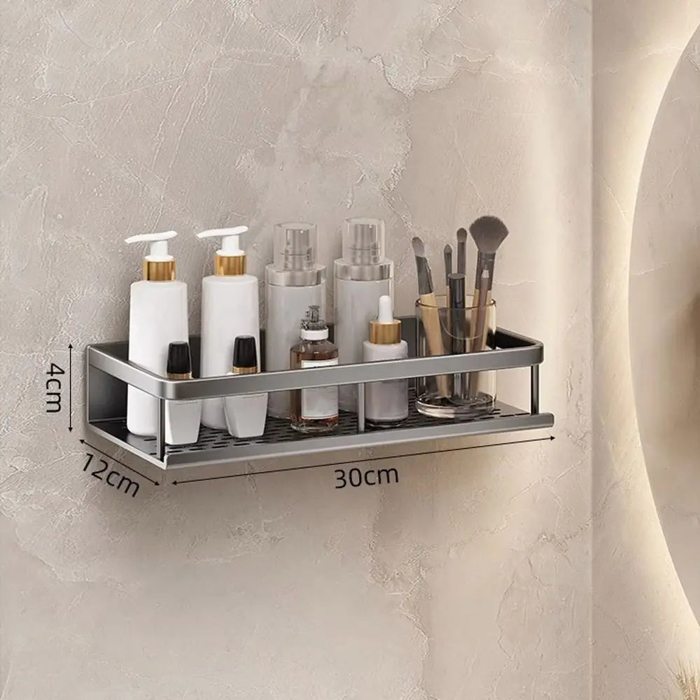 Bathroom Shelves Corner Shower Shelf Aluminum Wall Mount Shampoo Storage Rack Holders No Drill Kitchen Bathroom Accessories