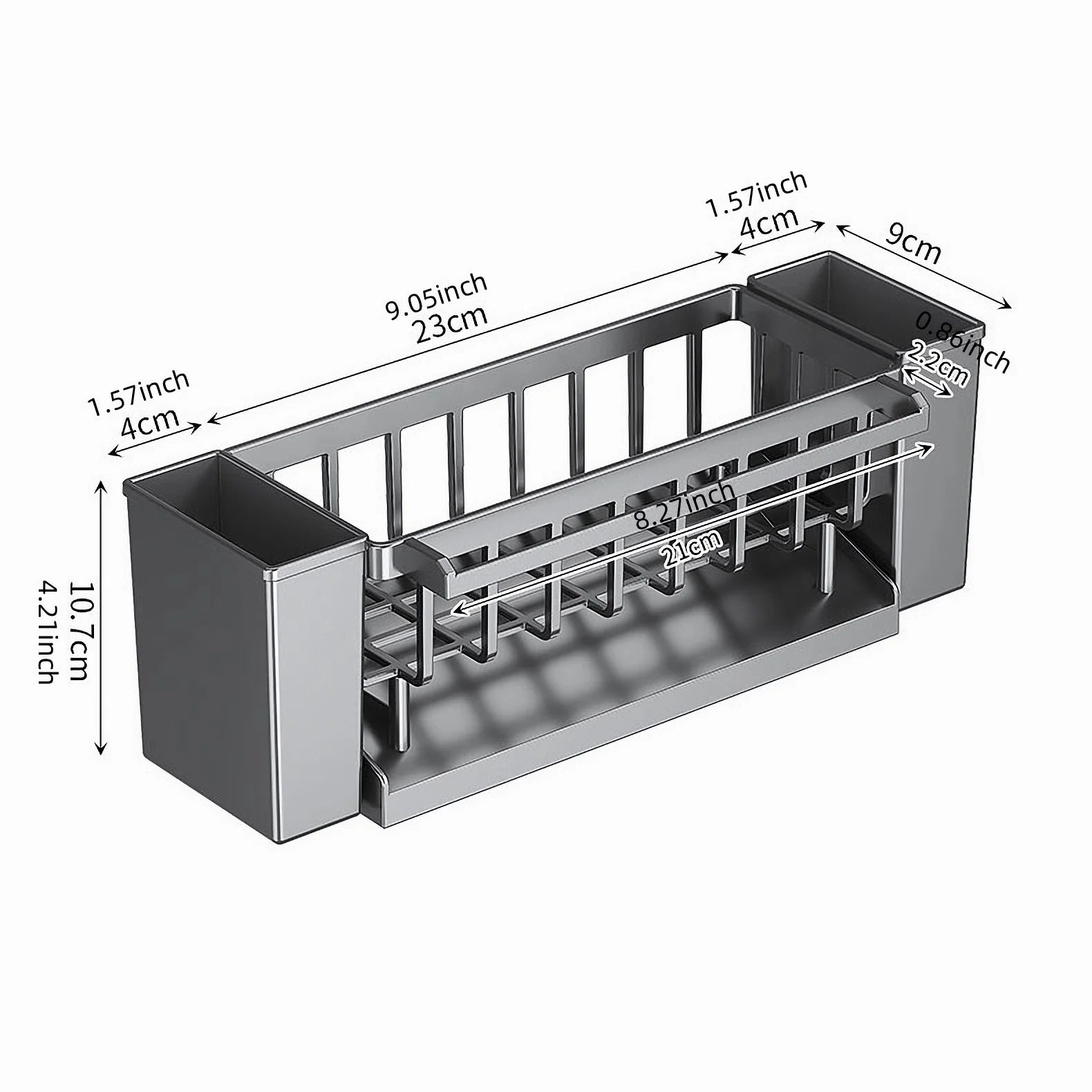 Kitchen Sink Organiser,Kitchen Sink Sponge Holder With Brush Holder,Rag Drain Rack,  Bathroom Organizer, Sink Faucet Sink Ra